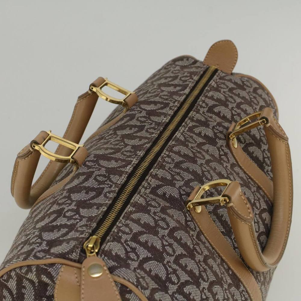 CHRISTIAN DIOR Trotter Canvas Boston Bag Beige Brown Auth 58623 - Picture 6 of 16